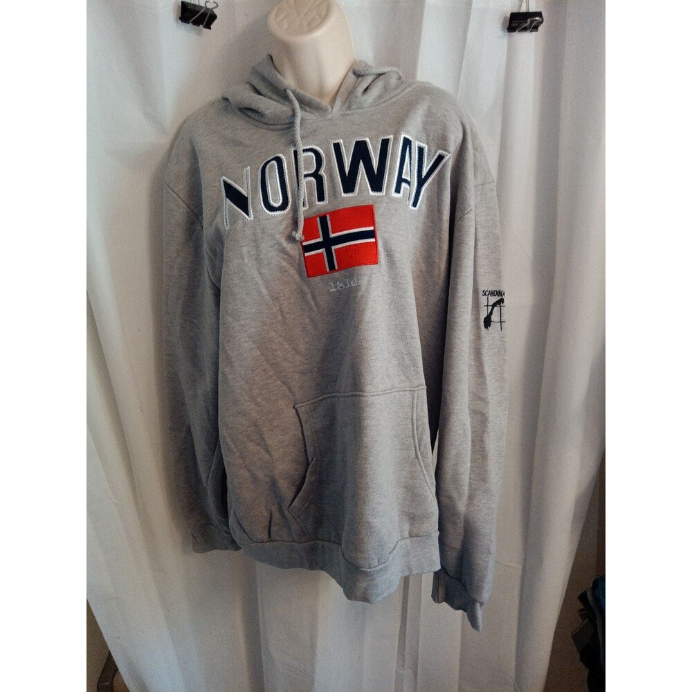 Norway 1814 Graphic Gray Hoodie Sz XL